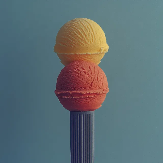 Ice cream cone, Cone, Ice cream, Frozen dessert, Sorbetes, Dessert, Battered ice cream, Gelato, Cream, Soy ice cream, Plastic, Still life photography, Dairy product, Cylinder