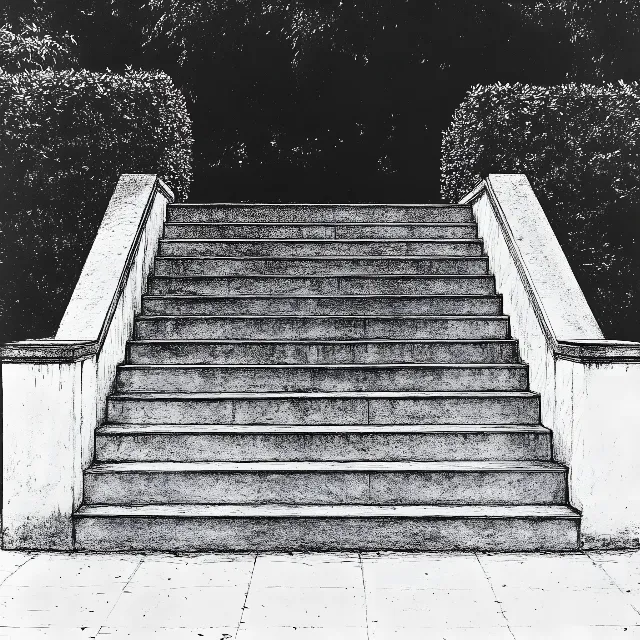 Photograph, Stairs, White, Monochrome photography, Black, Monochrome, Black and white, Grey, Handrail, Design, Still life photography