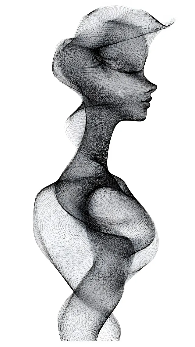 White, Art, Black, Drawing, Black and white, Sketch, Line art, Graphics, Smoke, Fashion illustration, Art Model