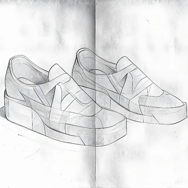 Walking Shoe, Line art