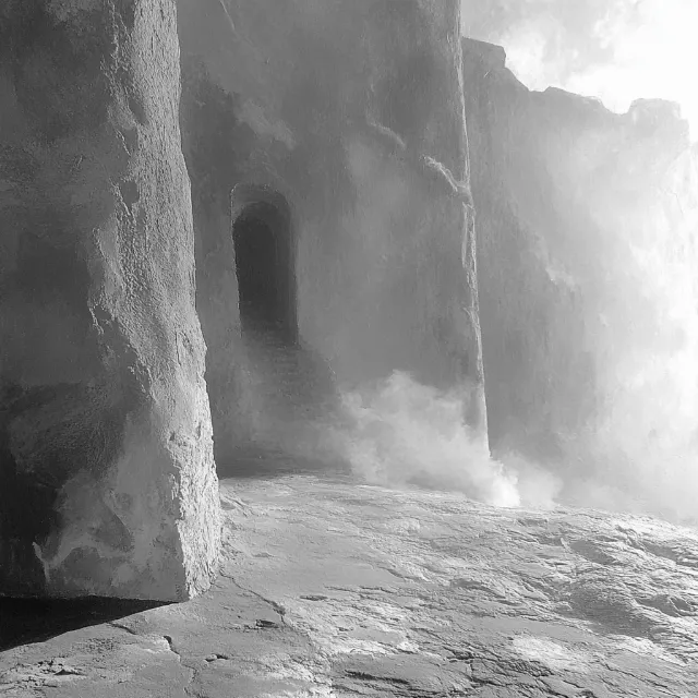 White, Monochrome photography, atmospheric phenomenon, Monochrome, Black and white, Geological formation, Winter, Ice, Mist, Fog, Freezing, Snow