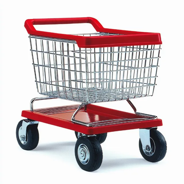 Red, Shopping cart, Machine, Cart, Rolling