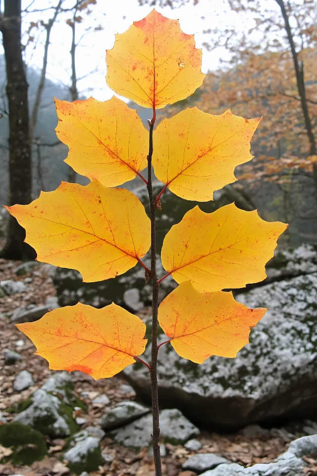 Yellow, Leaf, Orange, Twig, Autumn, Plant pathology, Birch family