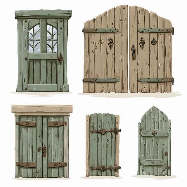 Wood, Door, Gate, Plank, Hardwood, Wood stain, Outhouse