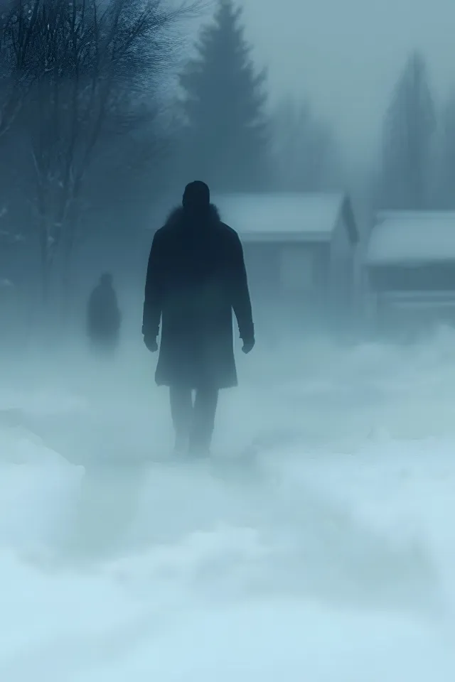 atmospheric phenomenon, Winter, Fog, Mist, Snow, Freezing, Haze, Blizzard, Winter storm, Walking, Precipitation, Frost, Overcoat