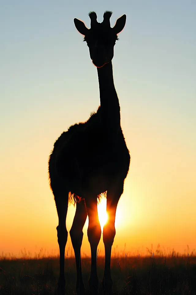 Sunset, Terrestrial animal, Dusk, Silhouette, Sunrise, Camelids, Evening, Snout, Afterglow, Sunlight, Backlighting, Wildlife, Giraffe, Red sky at morning, Giraffids, Savanna, Shadow