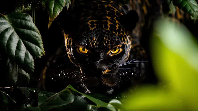 Plant, Eye, Felidae, Carnivore, Organism, Whiskers, Iris, Tree, Terrestrial plant, Terrestrial animal, Grass, Snout, Small to medium-sized cats, Close-up, Wildlife, Jungle, Fur, Pattern, Electric blue, Big cats