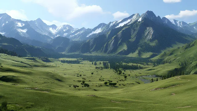 Sky, Cloud, Mountain, Natural landscape, Slope, Terrain, Grass, Grassland, Landscape, Mountain range, Cumulus, Glacial landform, Valley, Geology, Plateau, Hill, Pasture, Nature reserve, Prairie, Massif