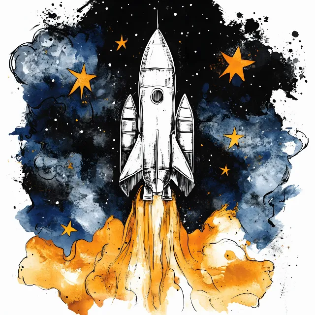 Spacecraft, Aerospace Engineering, Rocket, Space Shuttle program, Astronomical object, Illustration, Outer space, Graphics, Clip art, Star, Universe, Science, Spaceplane, Graphic design, Child art