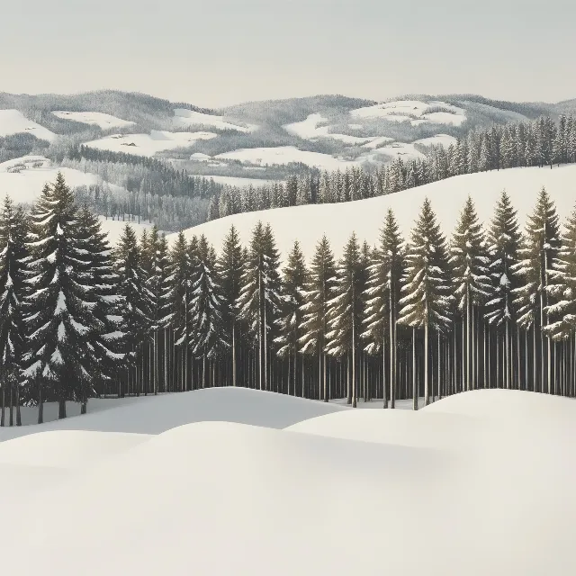 Winter, Snow, Forest, Freezing, Spruce-fir forests, Larch, Slope, Conifers, Evergreen, Cupressaceae, Black spruce, Woodland, Pine family, Pine, Fir, Glacial landform, Tropical and subtropical coniferous forests, Grove, Douglas fir