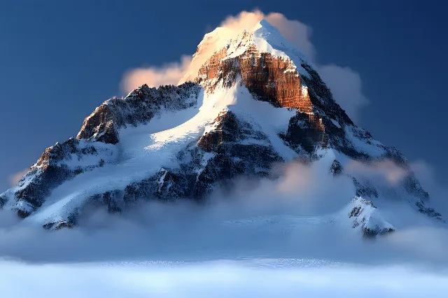 Mountainous landforms, Snow, Mountain, Winter, Cloud, Glacial landform, Terrain, Summit, Mountain range, geological phenomenon, Alps, Freezing, Ridge, Ice cap, Glacier, Cumulus, Nunatak, Ice, Arête, Meteorological phenomenon