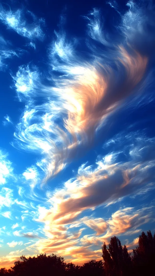 Cloud, Sky, Blue, Daytime, Orange, Cumulus, Afterglow, Dusk, Sunset, Evening, Sunlight, Meteorological phenomenon, Sunrise, Heat, Red sky at morning, Dawn, Wind, Backlighting