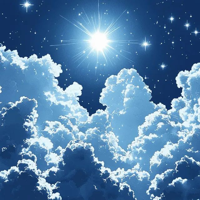 Blue, Cloud, Cumulus, Astronomical object, Sunlight, Meteorological phenomenon, Sun, Star, Lens flare