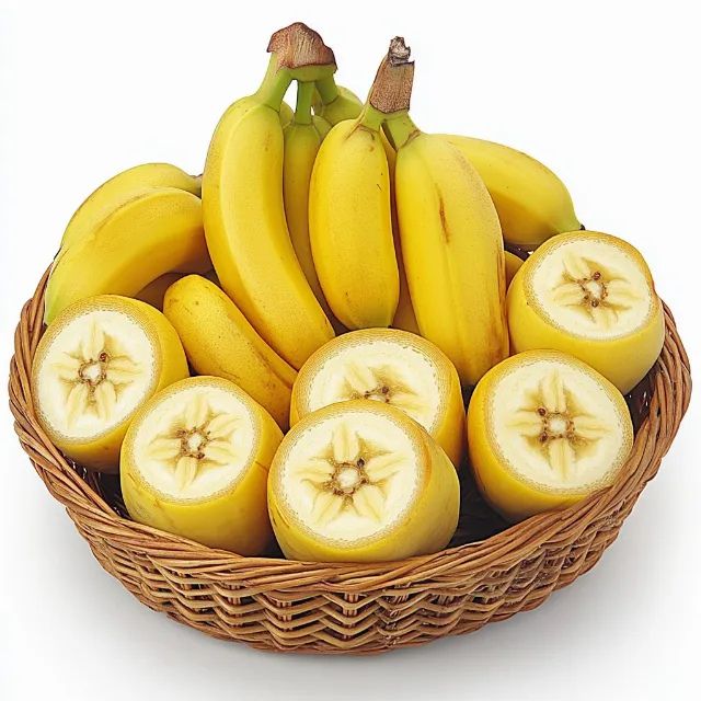 Food, Fruit, Banana, Produce, Yellow, Bananas, Natural foods, Cooking banana, Ingredient, Saba banana, Matoke, Superfood, Food group, Staple food, Zingiberales, Seedless fruit