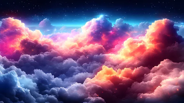 Blue, Cloud, Orange, Pink, Cumulus, Meteorological phenomenon, Purple, Universe, Evening, Dusk, Nebula, Sunrise, Outer space