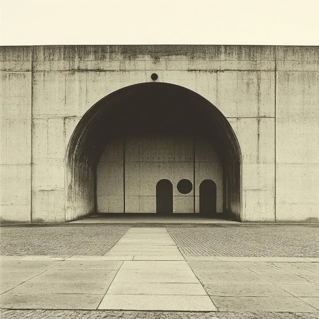 Photograph, White, Arch, Monochrome photography, Composite material, Monochrome, Black and white, Concrete, Grey, Symmetry, Shadow, Arcade