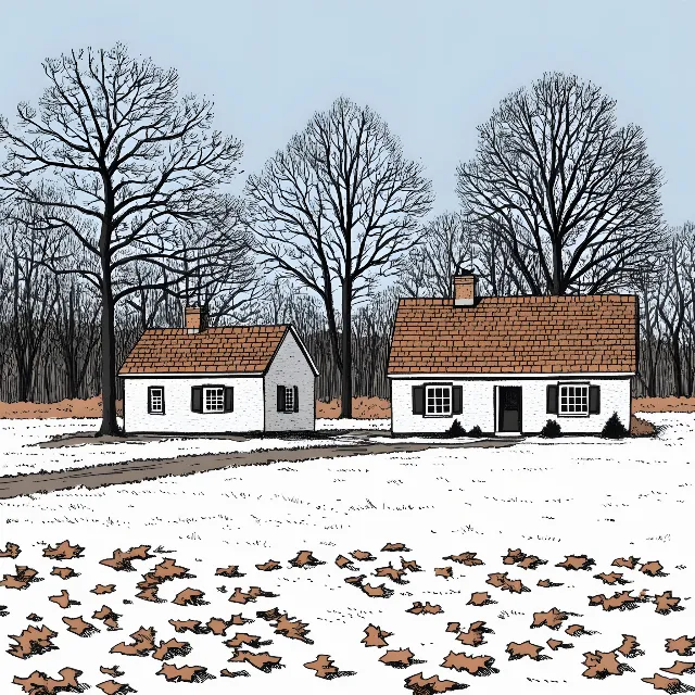 House, Roof, Home, Cottage, Illustration, Hut, Village, Farmhouse, Shed, Sugar shack, Winter, Chimney, Snow, Precipitation, Barn, Freezing