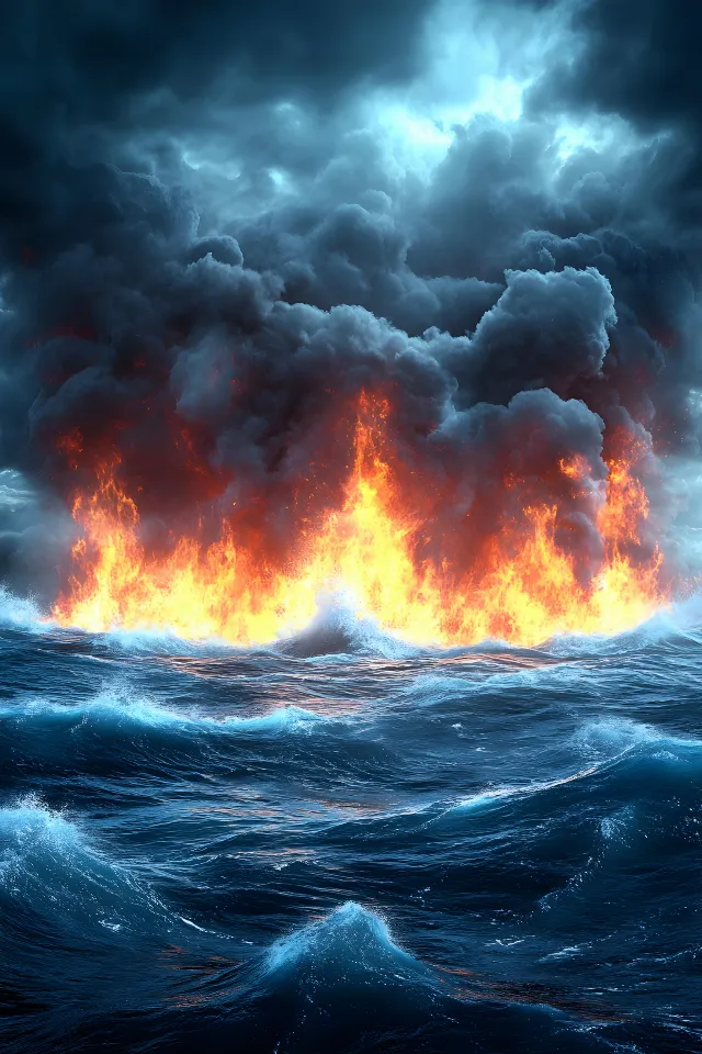 Sea, Ocean, Wind wave, Wave, geological phenomenon, Wind, Fire, Meteorological phenomenon, Heat, Storm, Flame