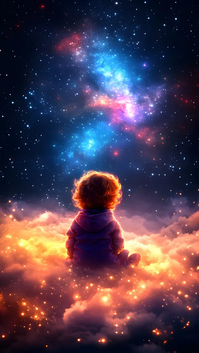 Astronomical object, Star, Outer space, Universe, Galaxy, Astronomy, Night, Nebula, Constellation, Graphics, Science, Child, Celestial event, Planet, Fictional character, Lens flare