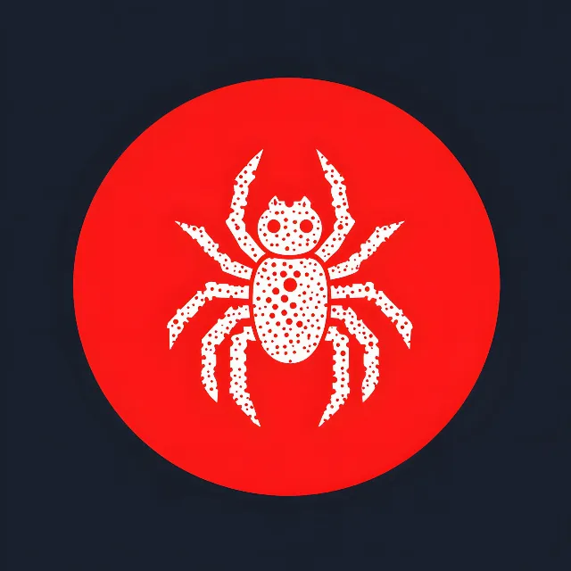 Red, Arthropod, Logo, Symbol, Arachnid, Insect, Graphics, Graphic design, Spider