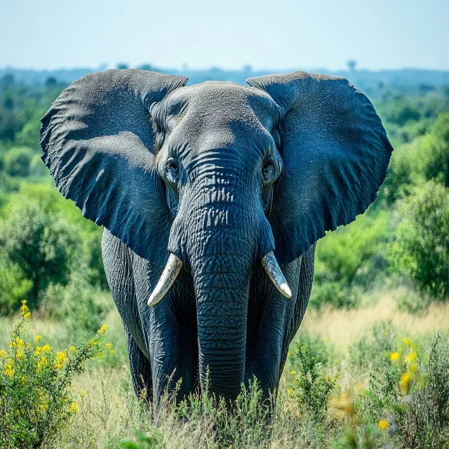 Elephant, Natural environment, Working animal, African elephant, Wildlife, Terrestrial animal, Tusk, Indian elephant, Savanna, Safari, Jungle, Pack animal, National park, Ivory