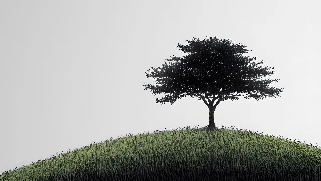 atmospheric phenomenon, Monochrome photography, Trunk, Woody plant, Black and white, Monochrome, Field, Wind, Fog, Savanna, Mist, Hinterland, Haze, Mound