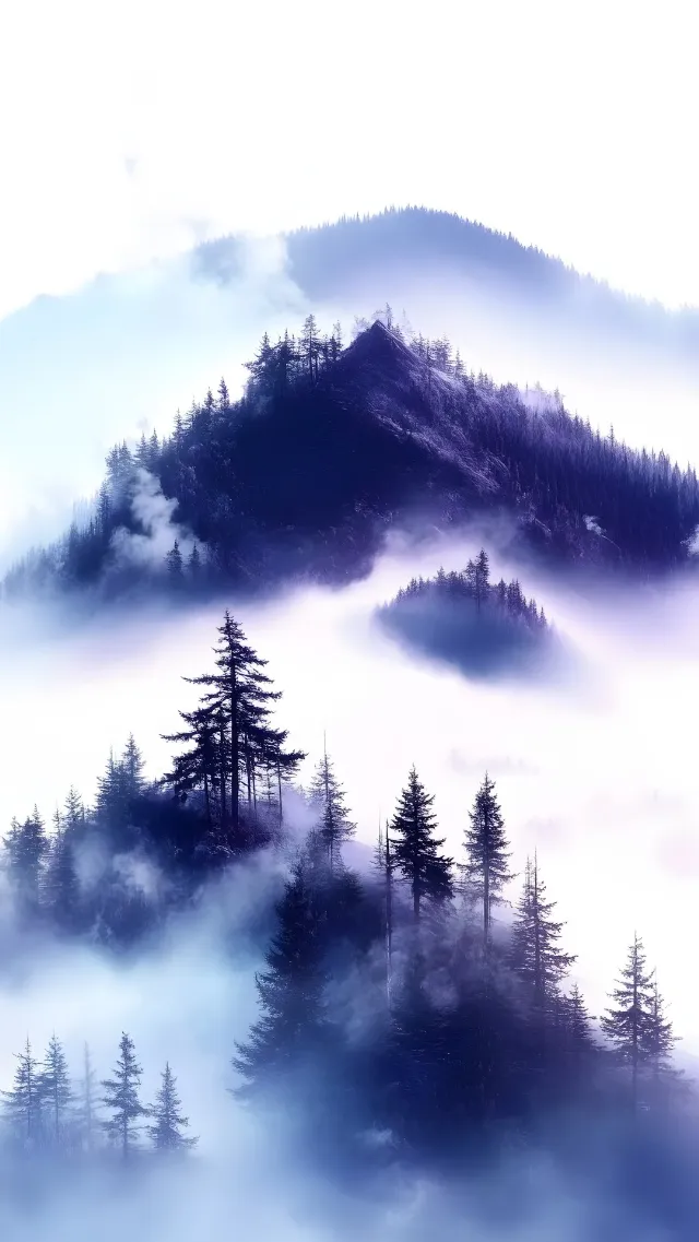 atmospheric phenomenon, Cloud, Fog, Mist, Hill station, Forest, Meteorological phenomenon, Haze, Winter, Conifers, Cumulus, Alps, Tropical and subtropical coniferous forests, Pine family, Spruce-fir forests, Larch, Pine, Fir, Evergreen, Mount Scenery