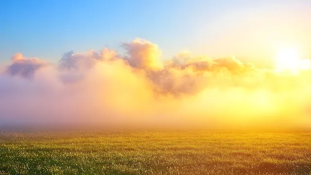 Cloud, Daytime, Nature, Yellow, atmospheric phenomenon, Orange, Ecoregion, Grassland, Field, Sunrise, Plain, Sunlight, Cumulus, Grasses, Prairie, Morning, Sunset, Meadow, Meteorological phenomenon, Afterglow