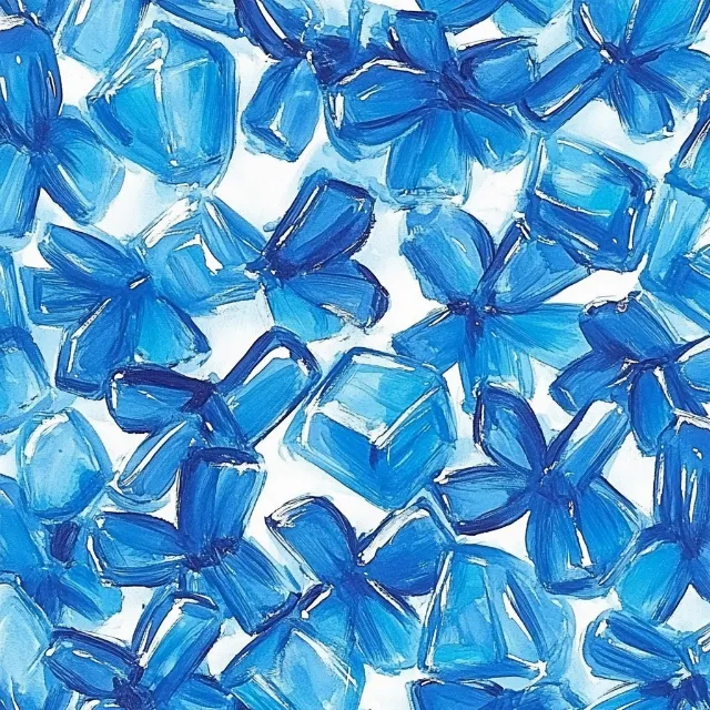 Blue, Natural material, Plastic, Crystal