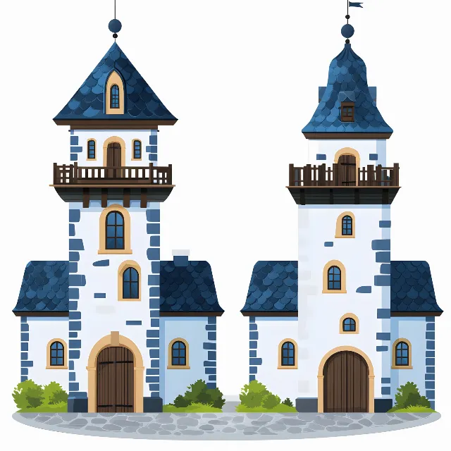 Tower, Turret, Spire, Steeple, Castle, Medieval architecture, Finial, Clip art, Animation