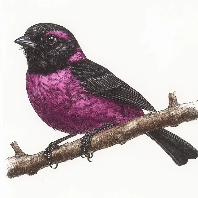 Bird, Vertebrate, Beak, Wing, Pink, Feather, Purple, Passerine, Songbirds, Tail