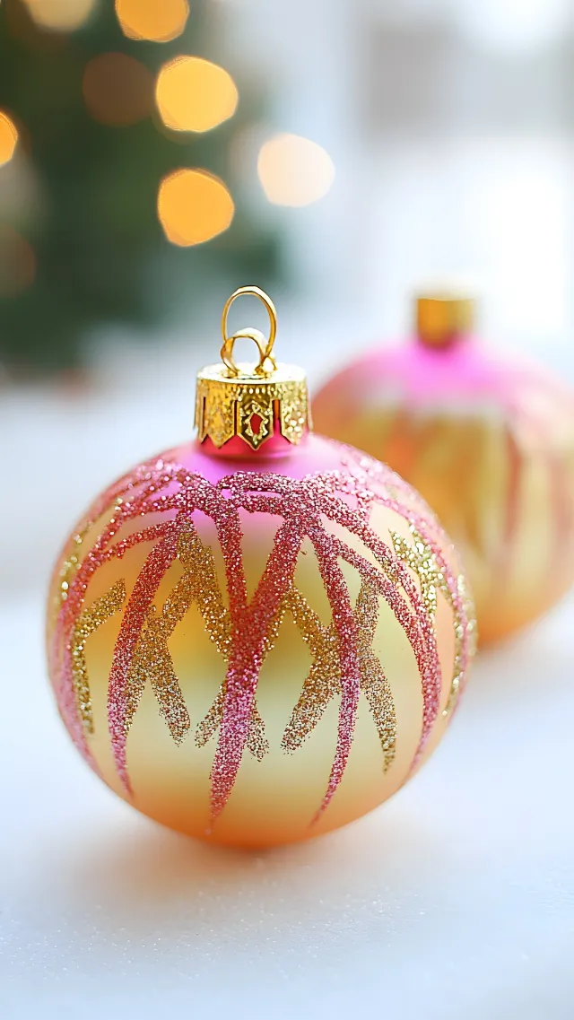 Christmas ornament, Christmas decoration, Pink, Holiday Ornament, Glitter, Ornament, Christmas Day, Sphere, Holiday, Craft, Conifers, Christmas Eve, Fir