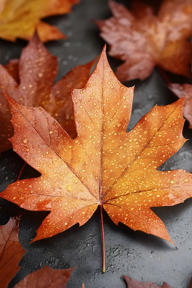 Leaf, Red, Yellow, Orange, Brown, Autumn, Close-up, Sugar maple, Maple leaf, Maple, Macro photography