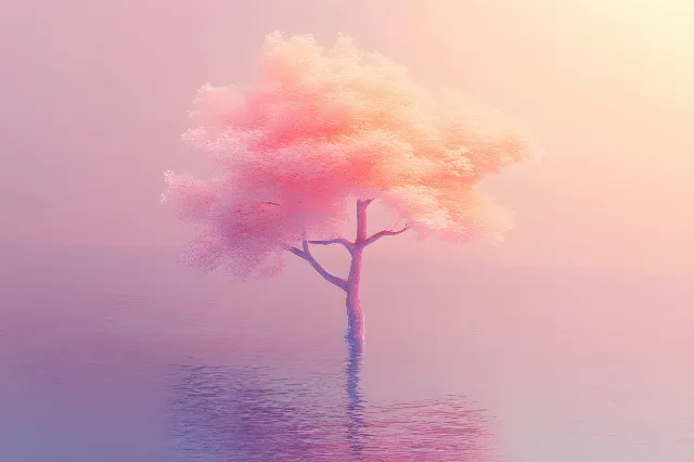 Branch, atmospheric phenomenon, Pink, Twig, Fog, Mist, Haze, Dusk, Evening, Sunrise