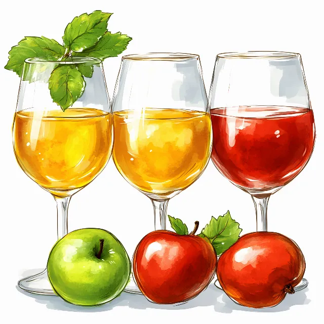 Stemware, Produce, Natural foods, Fruit, Drinkware, Wine glass, Champagne glass, Wine cocktail, Barware, Cocktail, Classic cocktail, Liquor, Clip art, Food, Apple, Still life, Apples, Juice