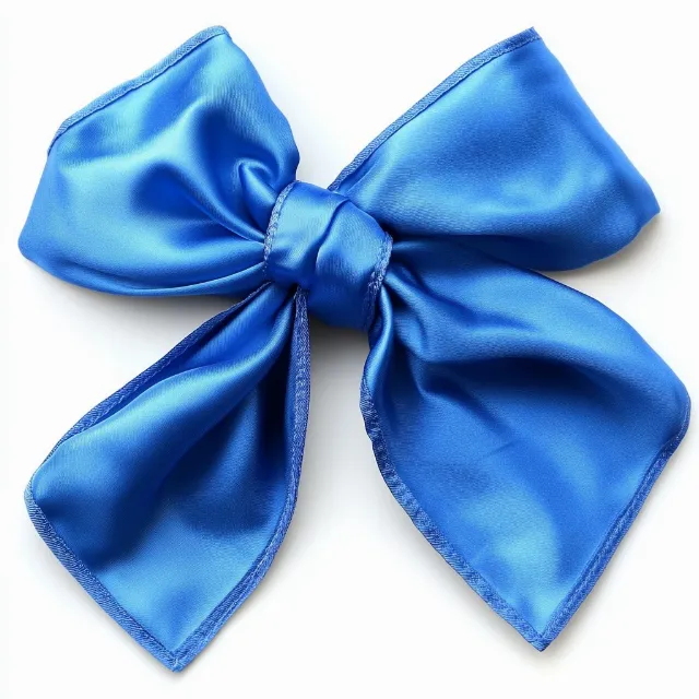 Blue, Silk, Satin, Ribbon, Silver, Knot