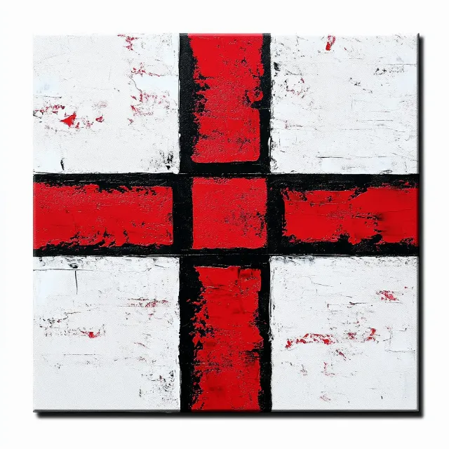 Red, Cross, Symbol, Paint