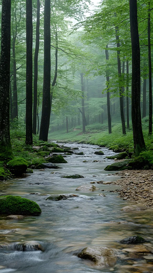 Water, Plant, Fluvial landforms of streams, Tree, Natural landscape, Branch, Terrestrial plant, Biome, Watercourse, Wood, Trunk, Grass, Landscape, Groundcover, Deciduous, Riparian zone, Forest, Mountain river, Stream, Arroyo