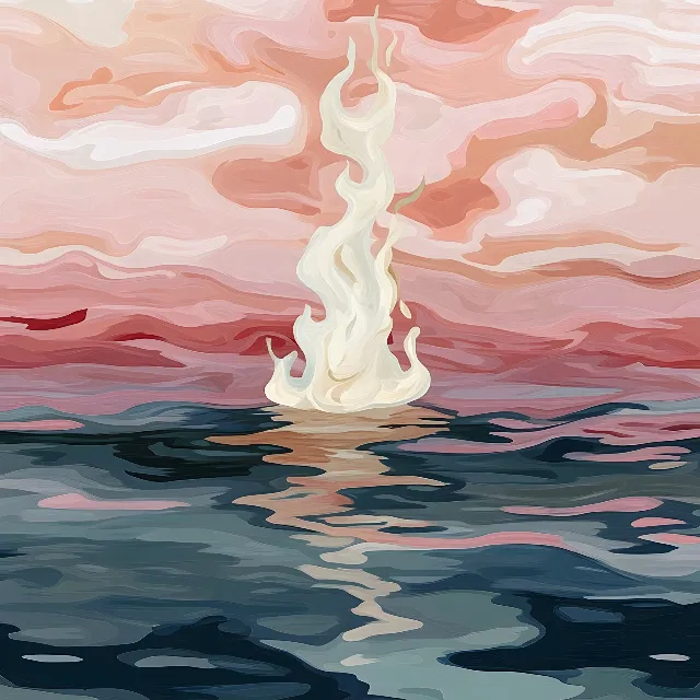 Watercolor painting, Wind wave, Modern art, Paint, Wind, Acrylic paint, Art Paint, Flame, Red sky at morning