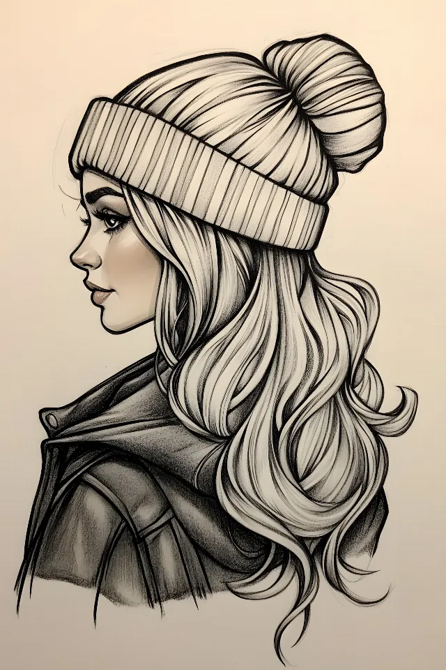 Drawing, Line art, Illustration, Fashion illustration, Long hair, Sketch, Graphics