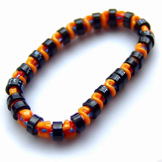 Orange, Yellow, Bead, Bracelet, Body Jewelry, Creative arts, Jewelry Making, Big hole bead, Craft