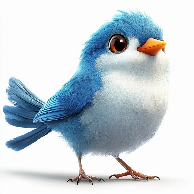 Blue, Beak, Bird, Animation, Graphics, Toy, Animated cartoon, Feather, Passerine