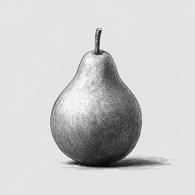 Food, pear, Pear, Plant, Fruit, Natural foods, Tree, Produce, Flowering plant, Art, Accessory fruit, Monochrome photography, Staple food, Food group, Superfood, Drawing, Local food, Painting, Still life photography, Monochrome