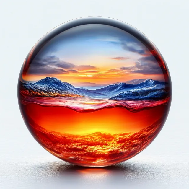 Red, Orange, Reflection, Sphere, Paperweight, Ball