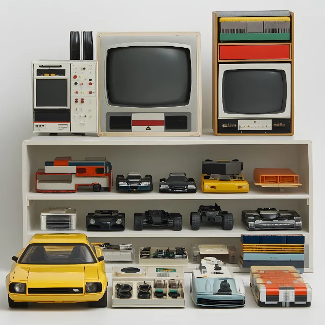 Electronic device, Display device, Technology, Machine, Electronics, Gadget, Model car, Television set, Toy