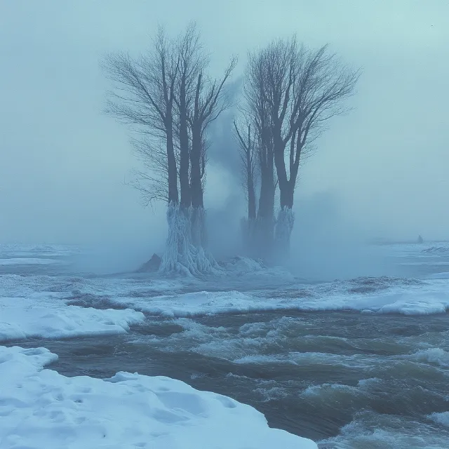 Winter, atmospheric phenomenon, Branch, Freezing, Snow, Frost, Fog, Twig, Mist, Morning, Trunk, Ice, Wind, Haze, Precipitation, Evening, Winter storm, Arctic