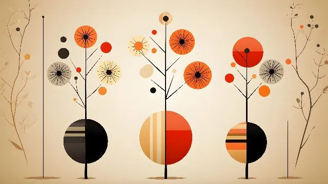 Flower, Plant, Orange, Art, Pattern, Circle, Petal, Event, Visual arts, Font, Wall sticker, Wind, Illustration, Wildflower