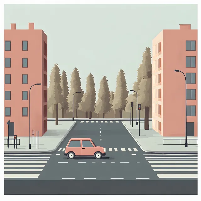 Apartment, High-rise building, Pedestrian crossing, Zebra crossing, Condominium, Intersection, Sidewalk