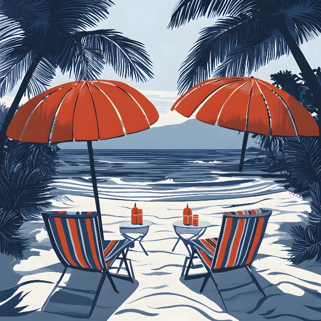 Umbrella, Outdoor furniture, Palm trees