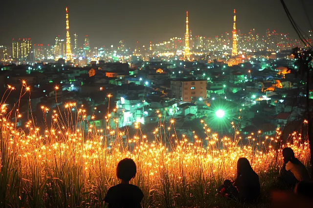 Night, Electricity, Midnight, Festival, Tradition, Crowd, Holiday, Fireworks